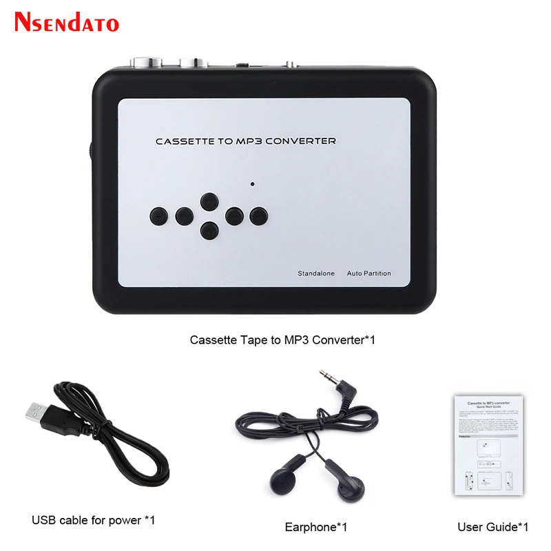Ezcap231 Reproductor de audio de música con cinta de casete USB a convertidor MP3 Reproductor de casete USB Grabadora de captura a unidad flash USB Sin PC