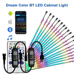 DC5V WS2812B LED alüminyum sert Bar dolap ışığı 28 tuşlu Bluetooth müzik RGB akıllı piksel denetleyici mikrofon dekorasyon 50/33cm