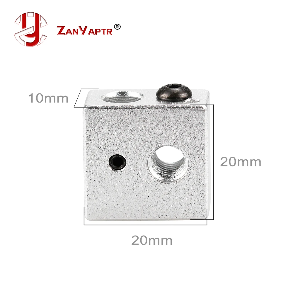 Reprap Makerbot MK7 MK8 Aluminium Heater Block For Print Head Hot End Heating Block 20*20*10 20x20x10 mm For 3D Printer