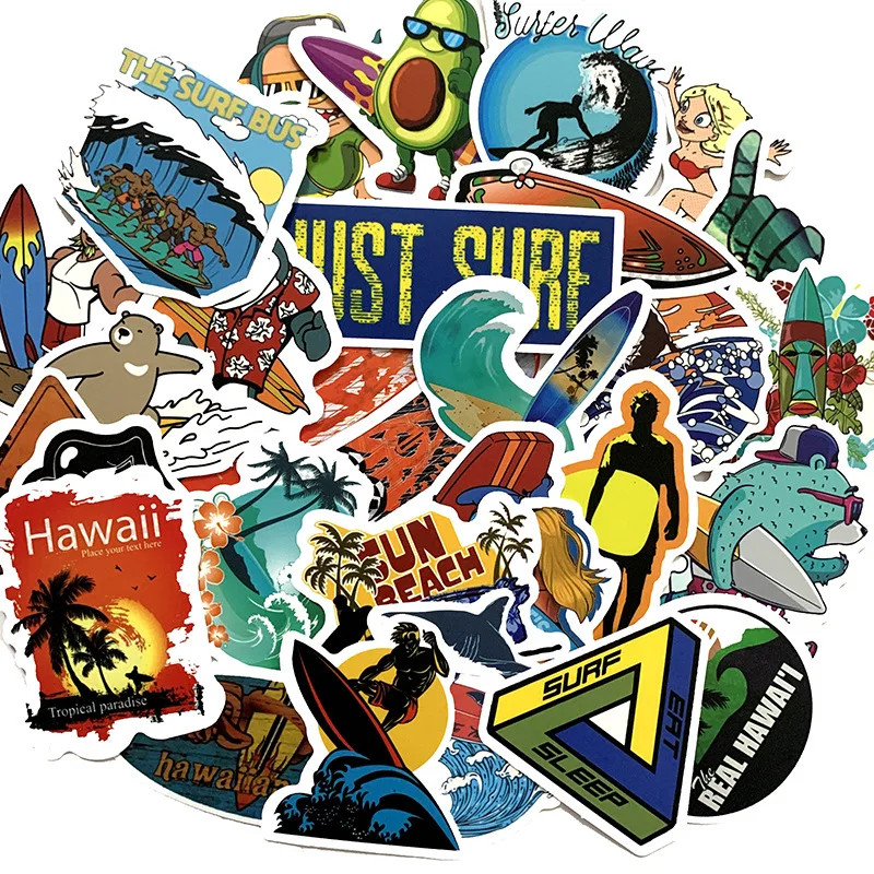 10/30/50Pcs Outdoor Surfing Ski Stickers Waterproof Decal Laptop Motorcycle Luggage Snowboard Fridge  Car Sticker