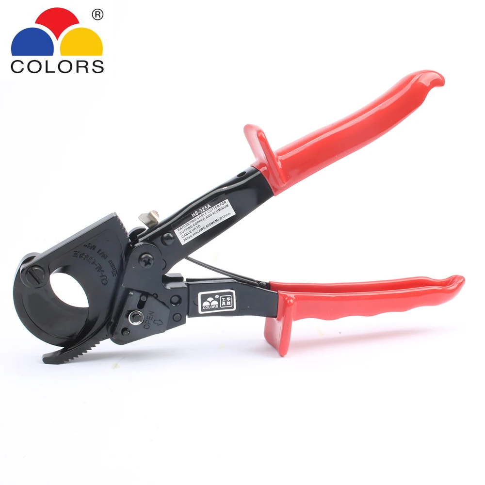 Imagem -02 - Mão Ratchet Cabo Cortador Alicate Fio Cortador Ferramenta de Mão para Cabo Grande Hs325a Hs-325a 240 mm