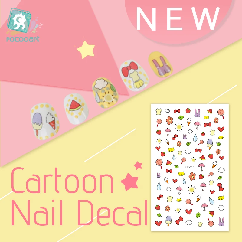 

2019 NEW Arrival Colorful Summer Sunshine Umbrella Slider Nail Decals Nail Art Sticker DIY Manicure Water Accessory Foil Gift