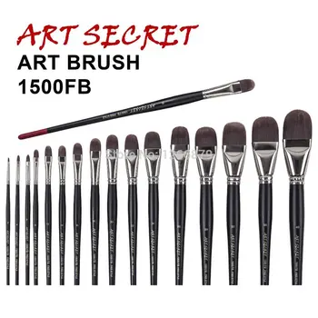 Artsecret ハイグレード 1500FB 1PC Taklon 髪木製ハンドルブラシ芸術アート絵画ブラシ油とアクリル描画