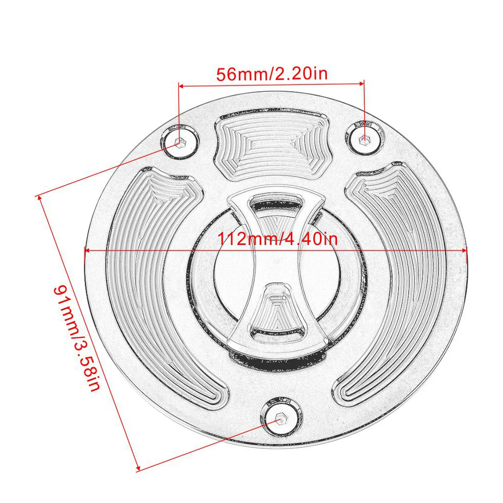 Fuel Tank Cover Cap for Kawasaki Z800 Z1000 Z750 Ninja 650 ER6N ER6F VERSYS 1000 KLE650 KLZ1000 ZX14 ZZR1400 ZX9R ZZR600 ZZR1200