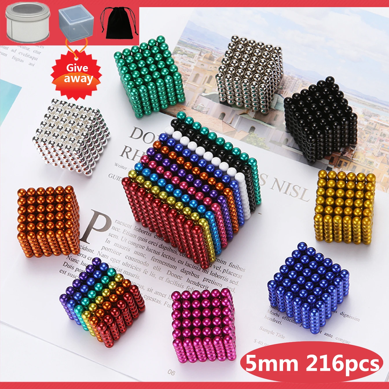 Juego magnético de diseñador de construcción diy, bola de cuentas, construcción, magnetización de colores, efecto de tira creativa, herramientas de arte para manicura, 2025
