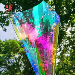 Holographischer Film Irisierender Laser, transparentes PVC -Stoff, Regenbogen, helle Vinylclips, Beutel, Schuhe, Material, Bögen, handgefertigte Taschen 10 Hauptverkaufskaststoffbildschirm für Bolsa - №6
