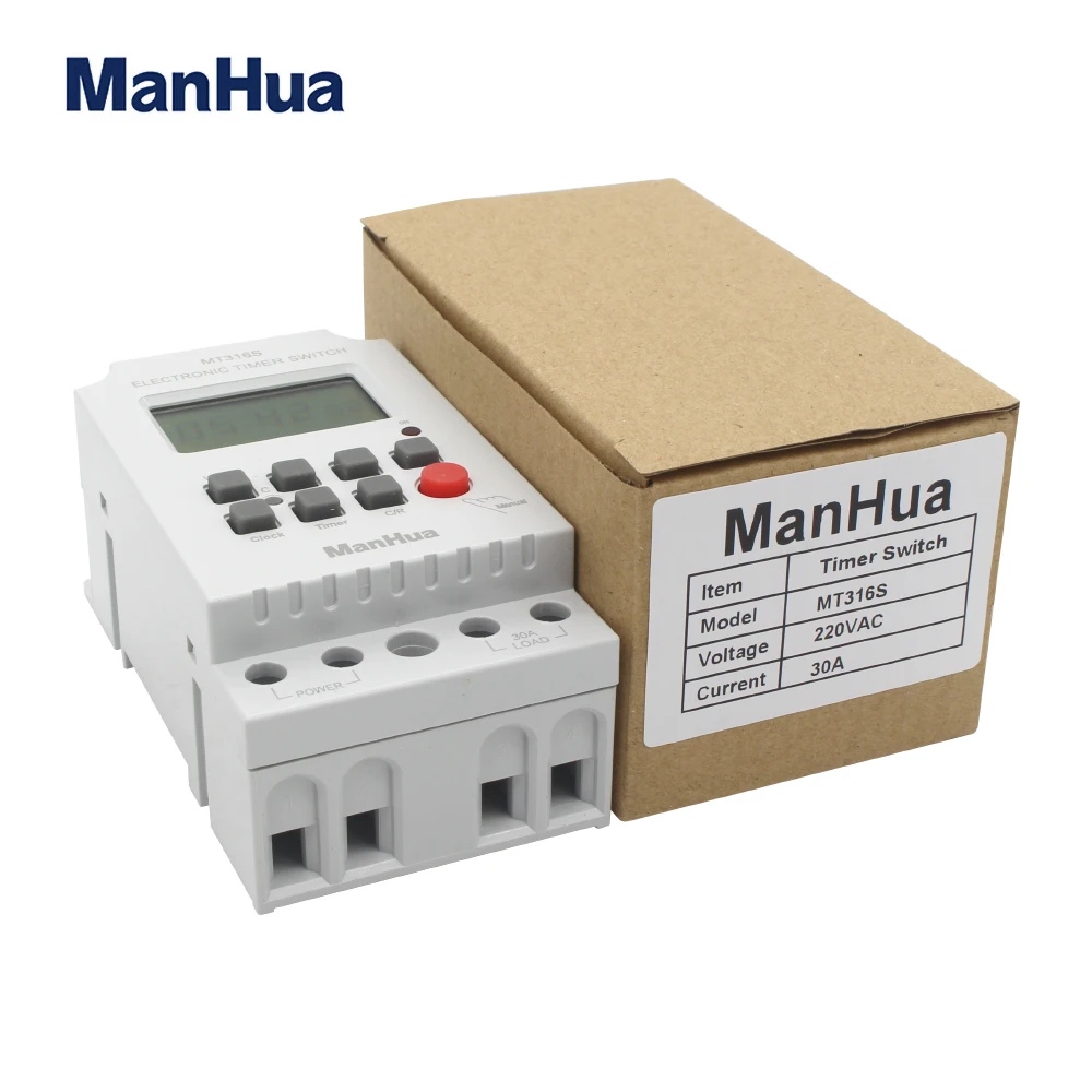 ManHua MT316S 220VAC 30A Digital Automatic Electronic Programmable Timer Switch with CE Temporizador Digital