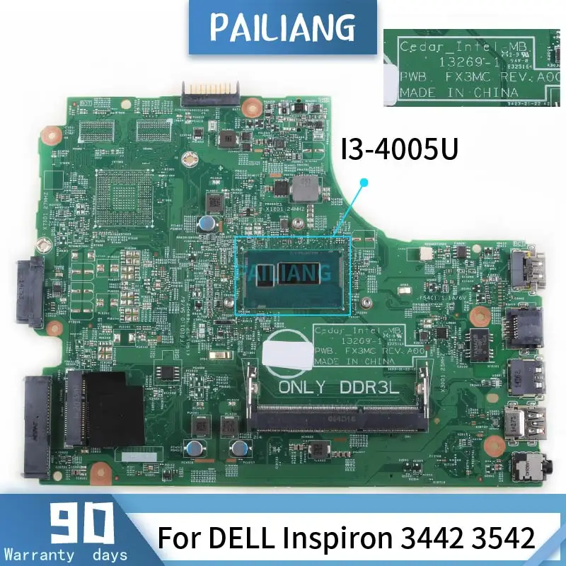 DELL Inspiron 3442 3542 노트북 마더보드용 I3-4005U, 13269-1 노트북 메인보드 테스트 완료