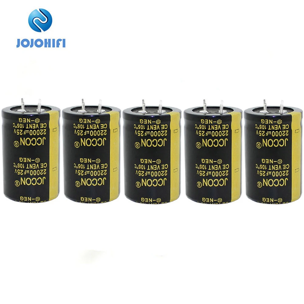 5pcs 22000uF 25V Pitch 10mm 30x45mm JCCON 105 ℃ 25V/22000uF Horn Aluminum CapacitorAudio Amplifier Power Filter Capacitors