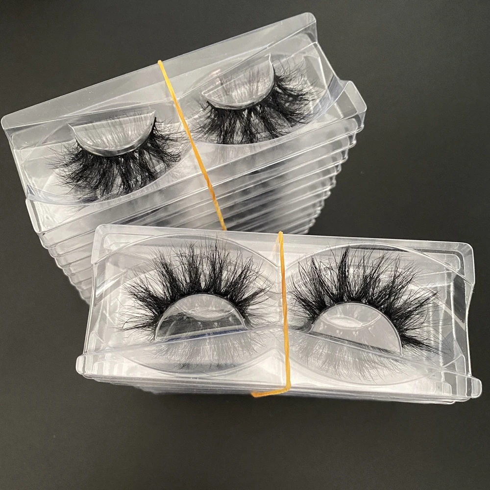 Wholesale 5D Mink Lashes Fluffy Soft Wispy Volume Natural Long Dramatic Cross False Eyelashes Thick Eye Lashes Reusable Makeup