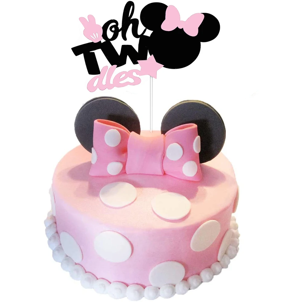 Disney Disney Minnie Mouse Birthday Decor Baby Girl Favor Cupcake Cake Toppers Wrappers Kids Birthday Party Decoration Supplies