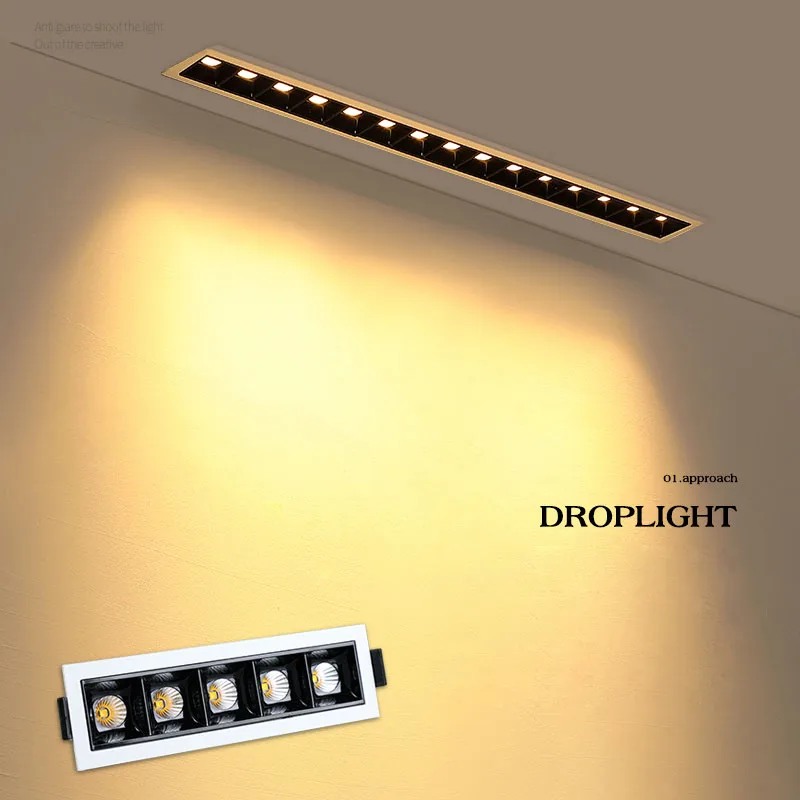 

Dimmable Recessed Strip LED Ceiling Lights 2w 4w 6w10W 20W 30W COB LED Downlights AC85~265V LED Strip Lamp Indoor Lighting