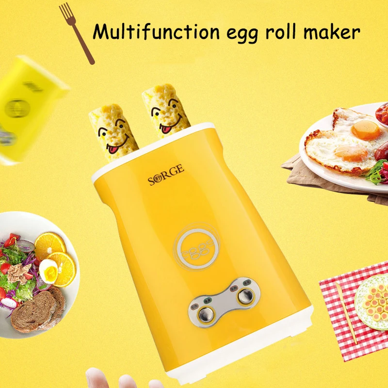 220V Electric Automatic Omelette Dual Egg Roll Maker Double Switch Boil Cooking Eggs cup Sausage Machine Cooker Breakfast Maker