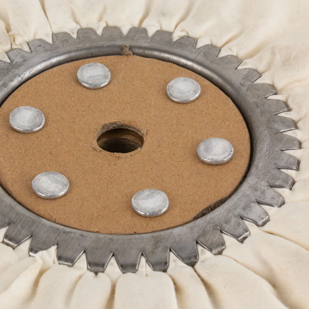 1 Stück 6"/8"/10" /12" Baumwolle Airway Polierscheibe Tuch Open Bias Polierscheibe Weiß – Detail 3