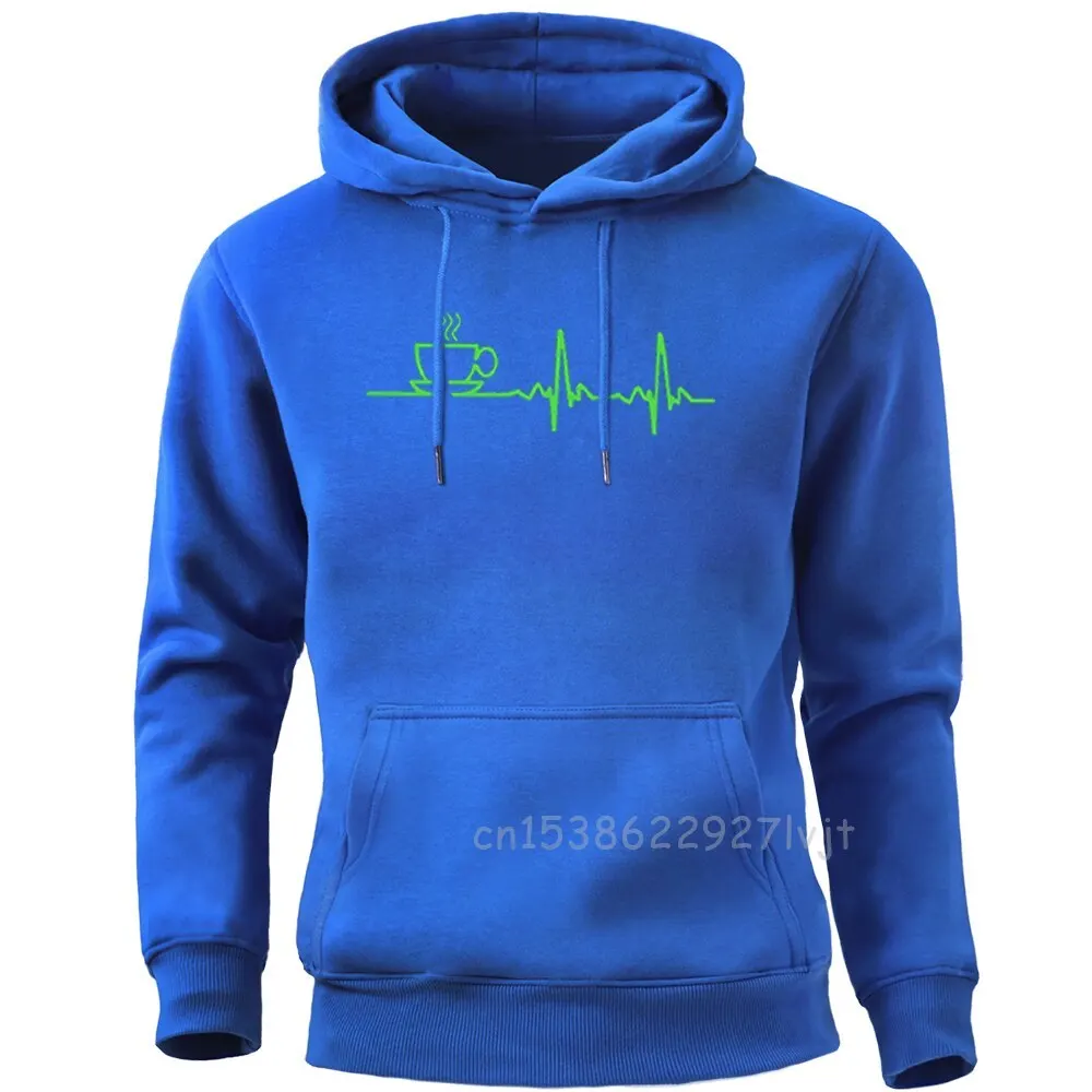 

Electrocardiogram Tea Cup Sweatshirt Harajuku Streetwear Crewneck Hoodies Women Men Brand Tops New Round Collar Pullovers