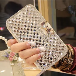 Luxury Colorful Diamond Case Cover For Samsung Galaxy S25 S24 S23 S22 S21 S20 Ultra FE S10 Plus Bling Leather Coque Funda