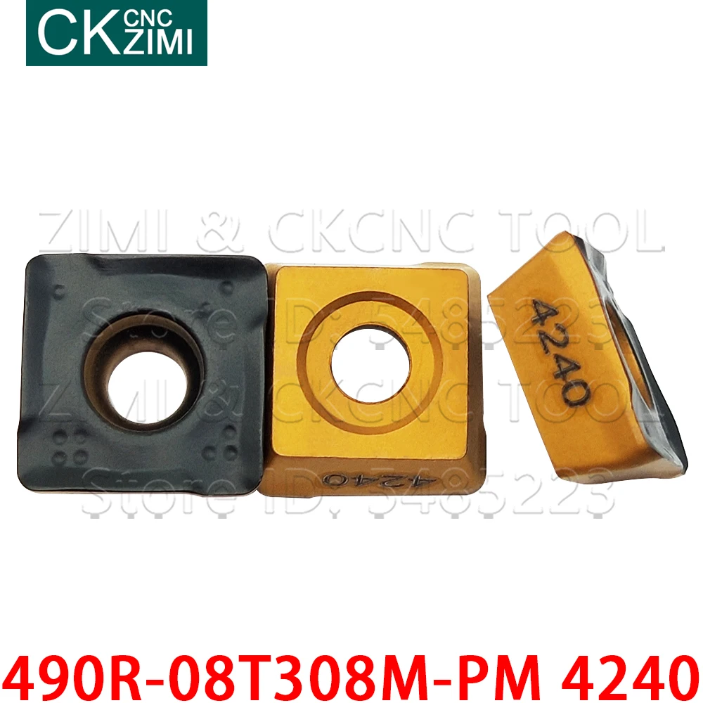 إدراج كربيد الطحن للصلب, 490R-08T308M-PM 4240 490R 08T308M PM 4240 إدراج كربيد CNC أداة تحول قاطع المطحنة أداة قطع للصلب