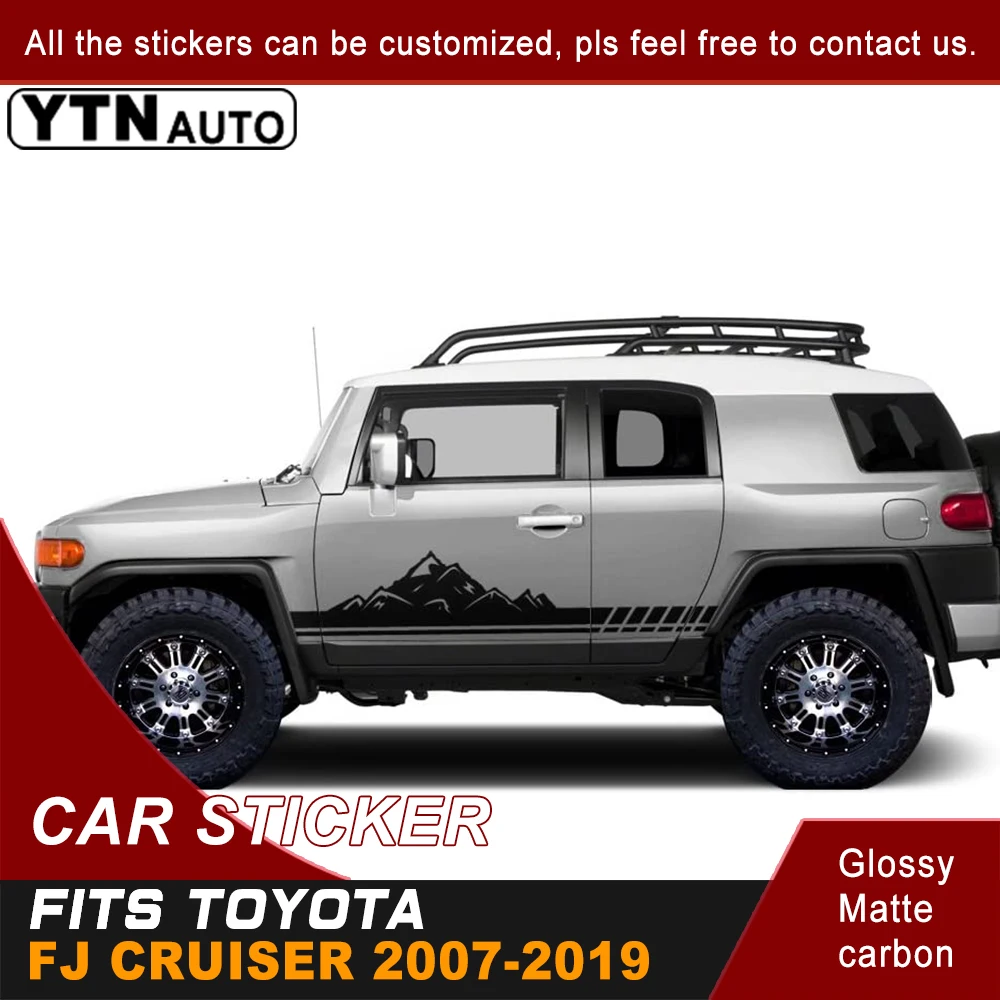 

Автомобильная Наклейка для Toyota FJ CRUISER 2007-2017 2018 2019, наклейка на боковые двери, стиль «горы» в полоску, графическая фотография