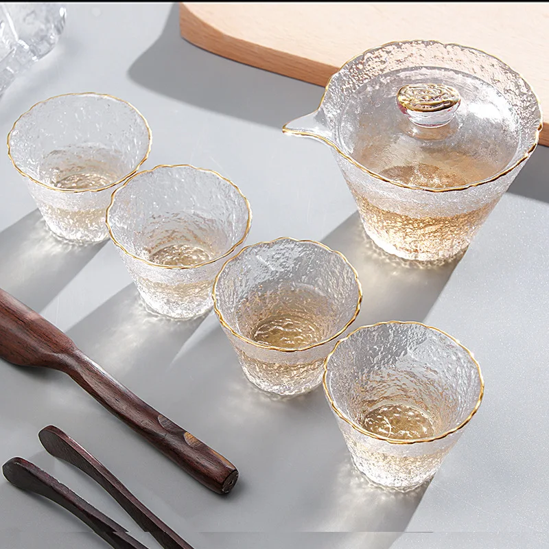 

New Chinese Ice dew Phnom Penh tea set gift box Kung Fu tea cup sub tea cup glass cover bowl fair cup tea washing