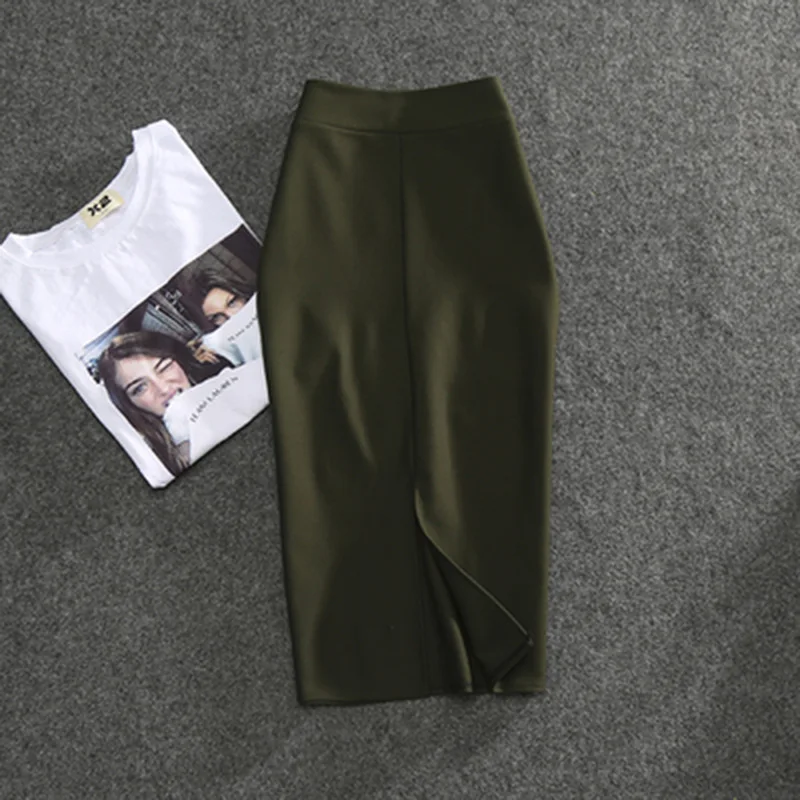 2026 New Women's Pencil Skirts Solid Pur High Waist Slim Fit Girl Summer Office Lady Elastic Female Sexy Tube Faldas PL211