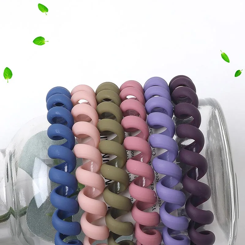 Colorato Filo del Telefono Fasce Dei Capelli Delle Donne Delle Ragazze Accessori Per Capelli di Gomma Fascia Copricapi Corda Dei Capelli di Forma A Spirale Legami Dei Capelli Copricapi