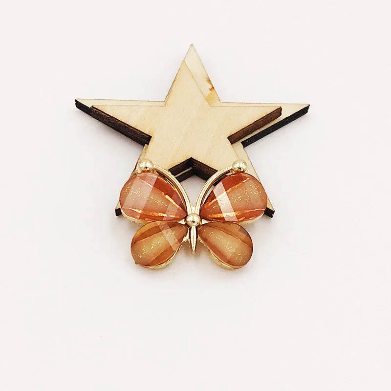 10 Stück/Los 2,2*2,8CM Harz-Legierung Flache Schmetterlingsknöpfe für DIY-Kleidungsapplikationen, Metall-Hochzeitsverzierung, Schmuck und Bastelarbeiten – Detail 5