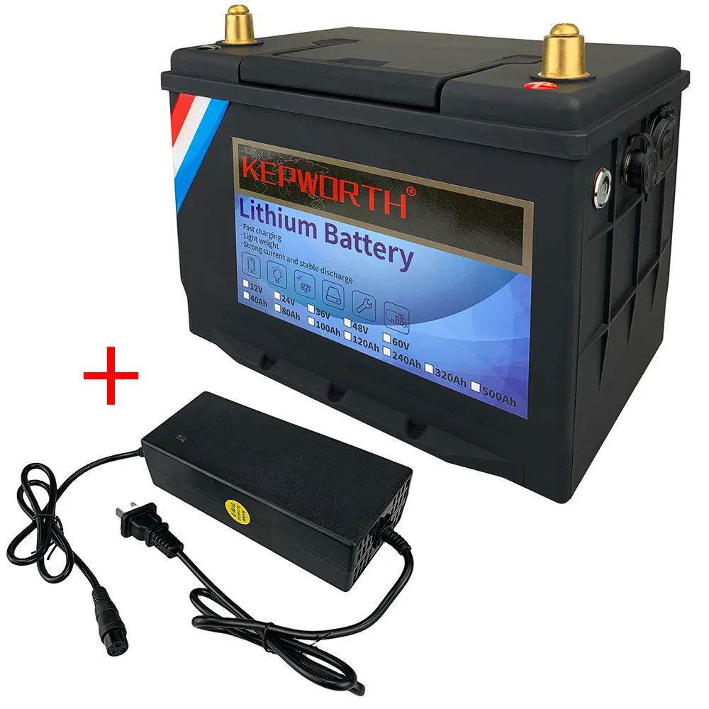 New 12V 40 50 60 80 100 120 180 200 300 400Ah LiFePO4 Battery Pack With Upgraded BMS Lithium Power Golf Cart RV Campers Off-Road