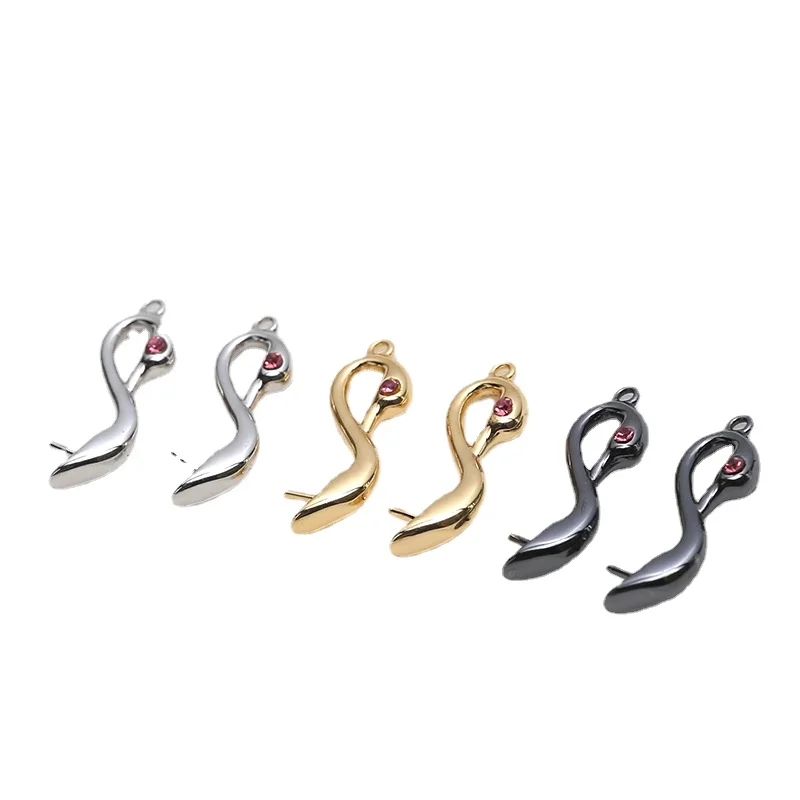 2 قطعة من الماس النحاسي المطلي بالذهب المرصع بجعة حلوة على الوجهين لتقوم بها بنفسك مجوهرات لؤلؤ الباروك إكسسوارات قلادة دعم فارغة