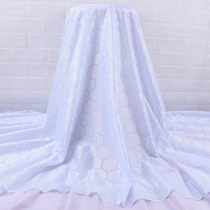 African Lace Fabric 2021 High Quality White Swiss Voile Cotton Lace Embroidered Nigerian Fabrics Dresses For Women Wedding A2095