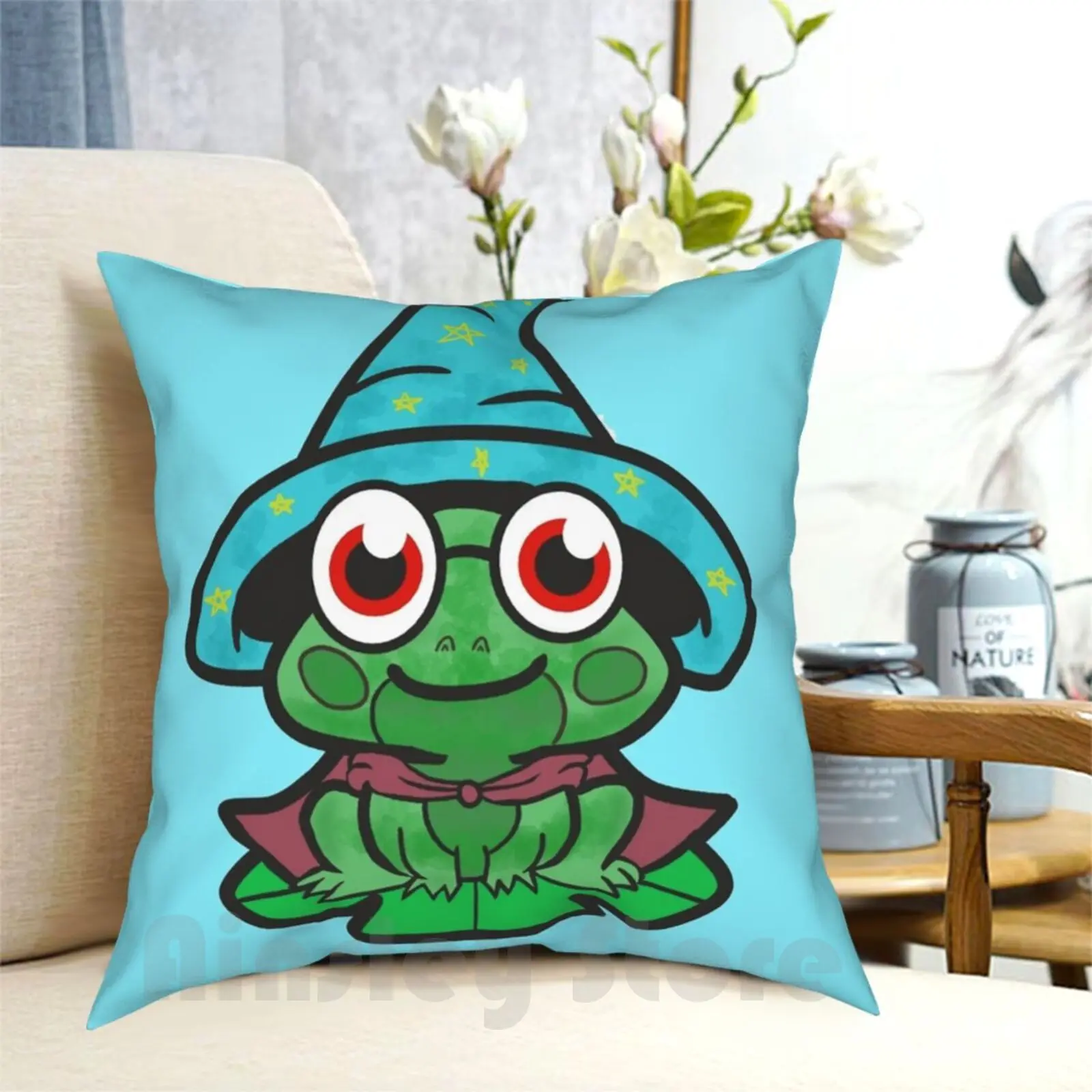 Magic Frog Wizard Pillow Case Printed Home Soft DIY Pillow cover Magic Frog Magician Frog Magic Conjure Frogs Magical Funny