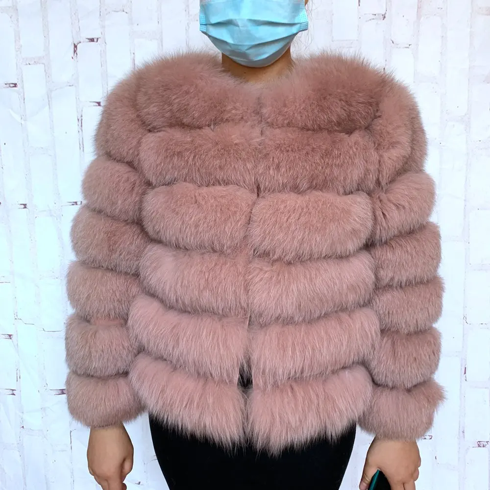 100% Natural Fur Jacket Real Fur Coat Winter Jacket Women Natural Fox Fur Luxury Fashion 50cm Short Jacket Wholesale Hot 2022