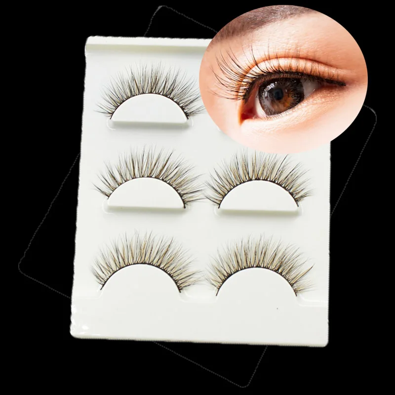 3D Mink Color False Eyelashes Black Brown Cross Natural Long Fluffy Reusable Soft Full Eyelash Extension Eye Makeup Eye Lashes