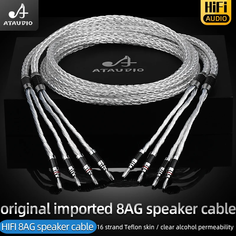 HIFI 2 do 2 kabel bananowy do głośników kabel Audio Hifi wysokiej klasy wzmacniacz Audio jedna para miedziany Jack OCC posrebrzany kabel głośnikowy