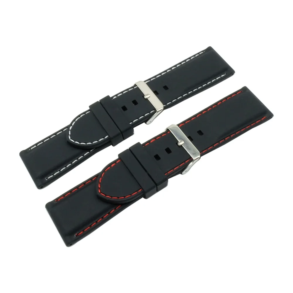 20mm 22mm 24mm 26mm 28 mm Black Silicone Rubber Watch Band Strap Waterproof Watchband For Diesel Diy Replace