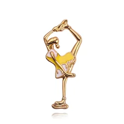 Dancing Girl Brooch Creative Metal Alloy Enamel Skating Cartoon Figure Badge for Bag Clothes Decor Fashion Pins for Unisex