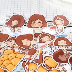 40 adet/paket sevimli kore karakterler kızlar dekorasyon dizüstü el sanatları ve Scrapbooking dekoratif ince kağıt etiket güzel DIY