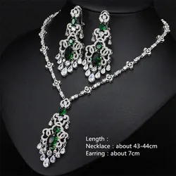 CC Wedding Jewelry Sets Earrings and Necklace For Bridal Parure Gorgeous Rhinestone  Pendants Jewelry For Women T0101