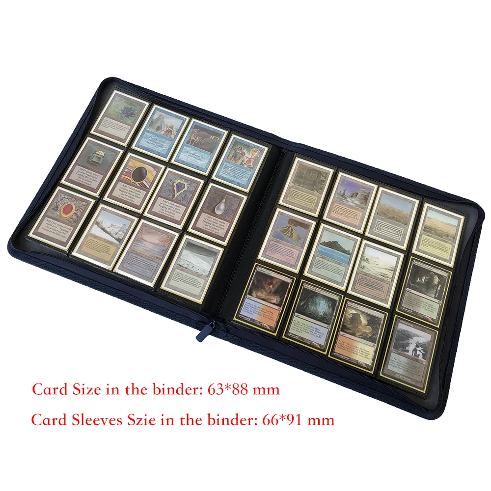 480 Pockets Side Loading Trading Card Binder Pages - Zip Album - 12 Pocket TCG Folder Card Collector : Blue