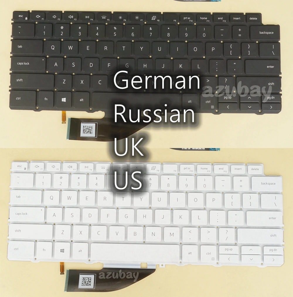 US UK German Russian Keyboard for DELL XPS 7390 2in1, XPS 9310 2 in 1, 04J7RW 0XD3H3 0C8WV6 0Q5CC0 0YNH16 06KPN2, Backlit