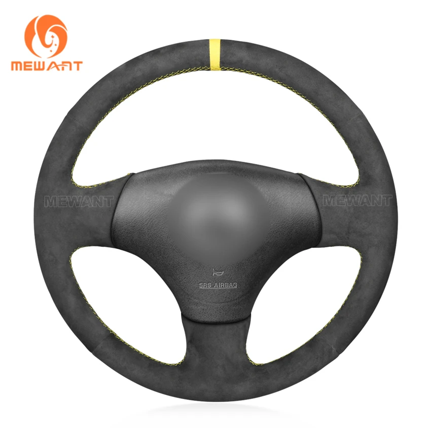 MEWANT Black Alcantara Car Steering Wheel Cover for Mazda MX5 MX-5 Miata NB 1998-2003 2004 2005 RX-7 RX7 1999-2001 2002