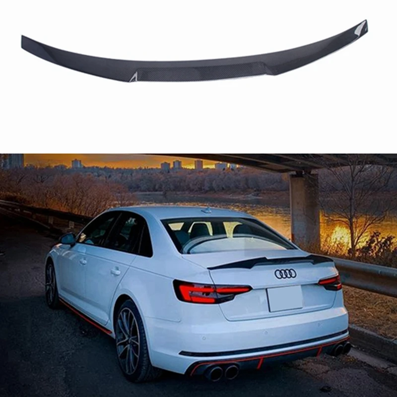 

M4 Style Carbon Fiber Rear Trunk Luggage Compartment Spoiler Car Wing for Audi A4 B9 S4 S-line 2017-2020