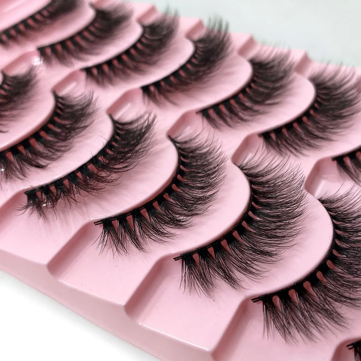 NEW 10pairs 100% Real Fake Mink Eyelashes 3D Natural False Eyelashes 3d Mink Lashes Soft Eyelash Extension Makeup Kit Cilios h13