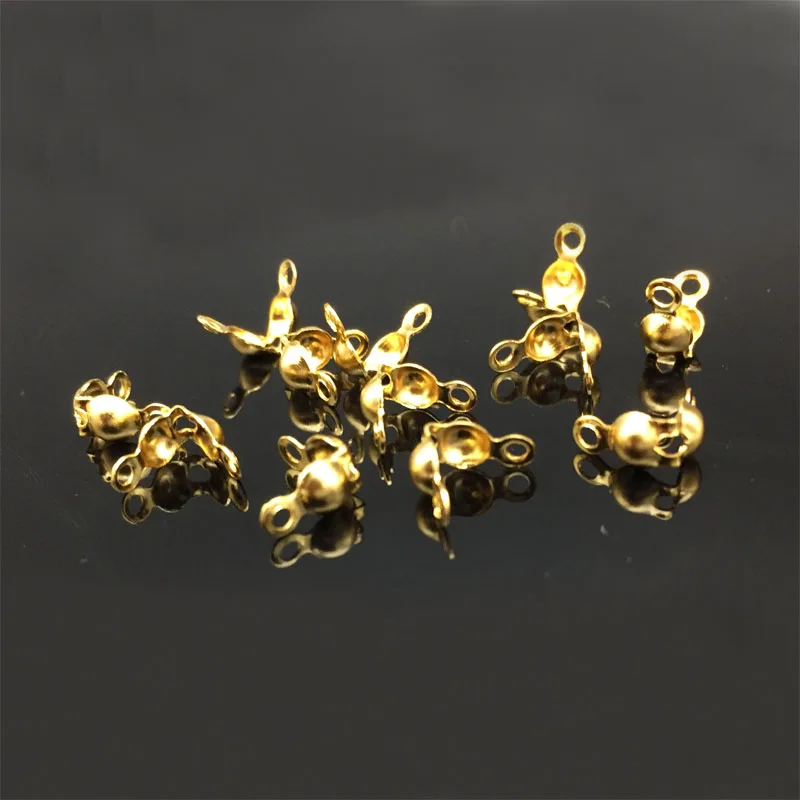 

50pcs/lot Gold Tone Stainless Steel End Crimps Beads Tips Fit Ball Chain 7.4mm DIY Jewelry Making Findings