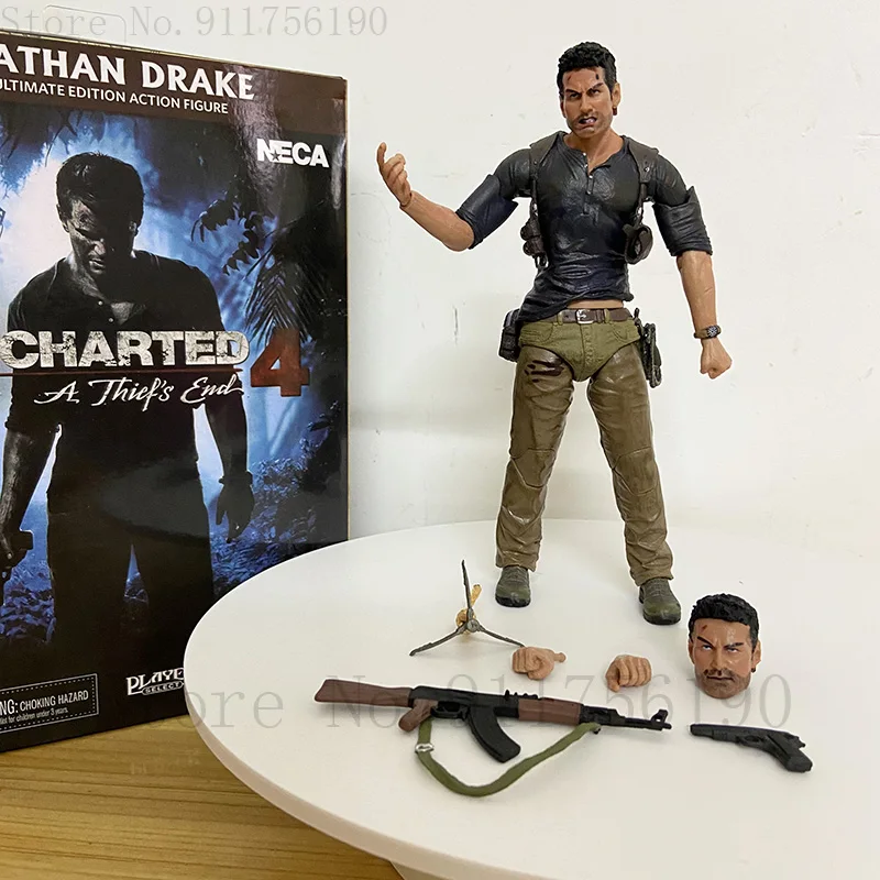 NECA 언지 4 도난의 끝 Nathan Drake 얼티밋 에디션 PVC 액션 피규어, 컬렉션 모델 장난감 17cm 생일 크리스마스 선물