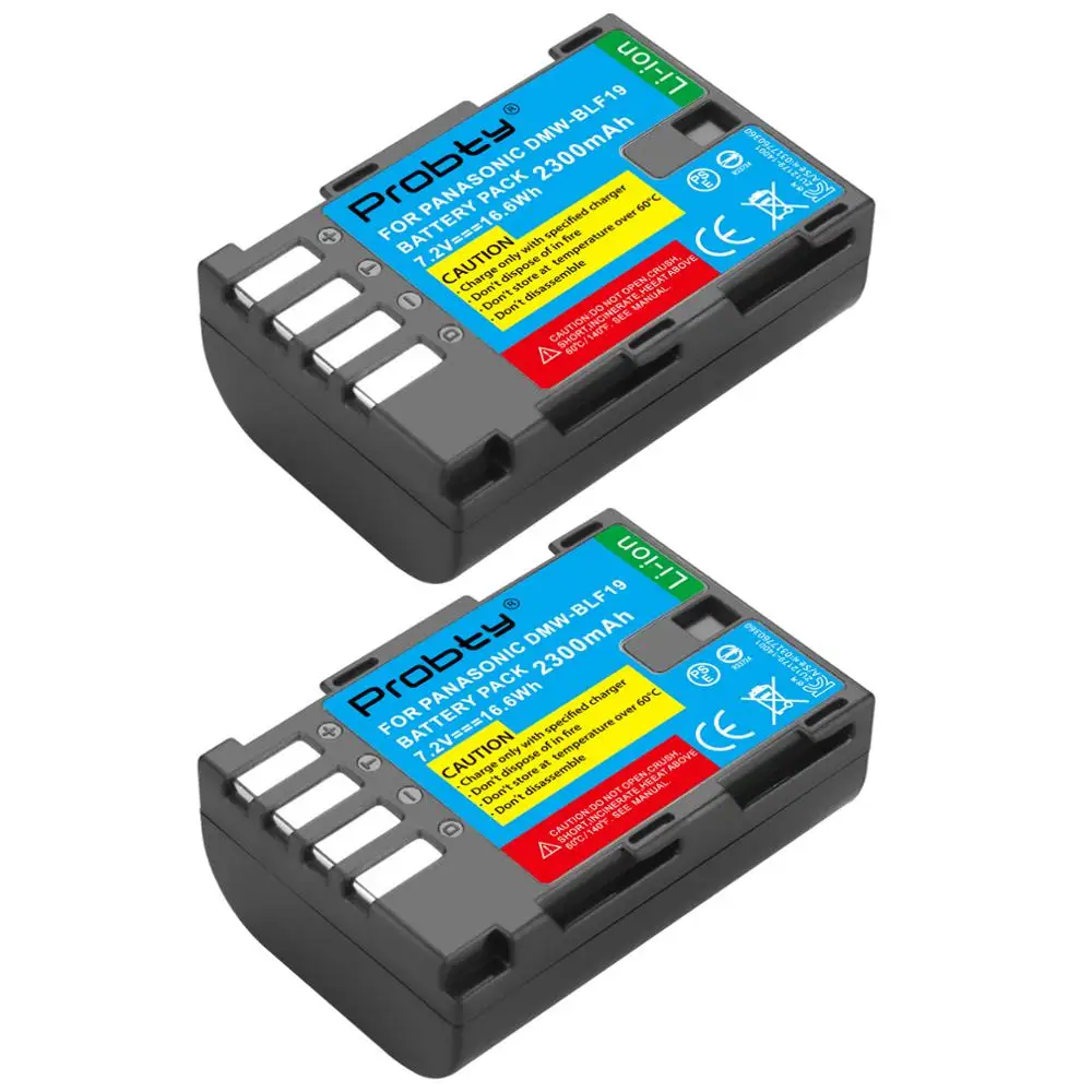 

Probty 2PCS DMW-BLF19E BLF19 Rechargeable Camera Battery for Panasonic Lumix DMC-GH3 DMC-GH4