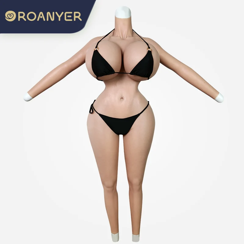 ROANYER Realistic Breast Forms for Crossdress Large Fake Boobs Bodysuit Shemale Silicone Vagina Buttocks Male to Female