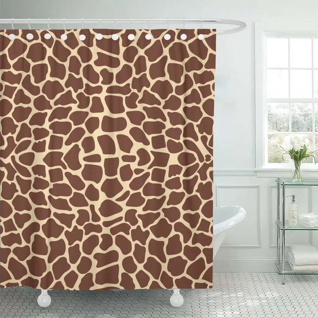 

Animal Giraffe Pattern Skin Zebra Safari Camouflage Black Shower Curtain Waterproof Polyester Fabric 72 x 78 Inches Set