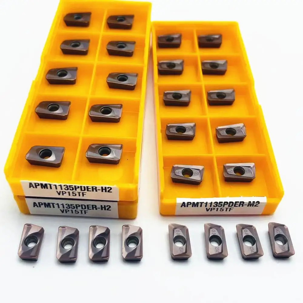 Fresadora CNC APMT1135 PDER M2 / H2 VP15TF, herramienta de fresado de inserción de carburo APMT 1135, herramienta de torneado de extremo