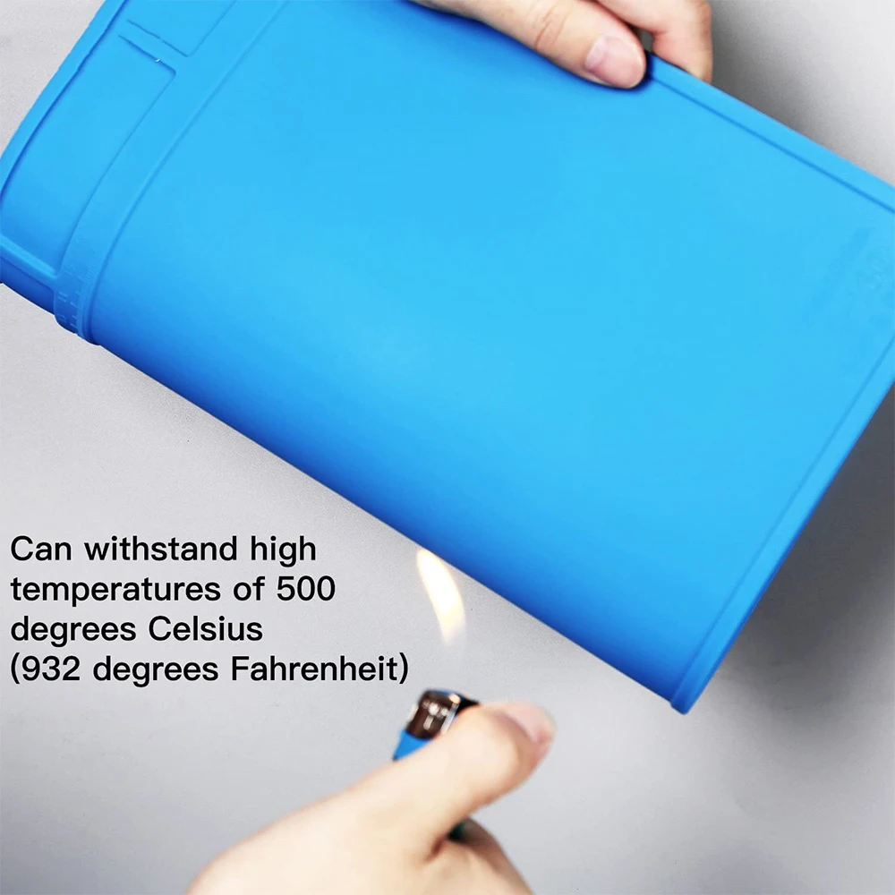 Soldering Mat Heat-Resistant Repair Working Silicone Pad with Magnetic Groove Adsorption Screw Storage Grid for Phone PC Repair