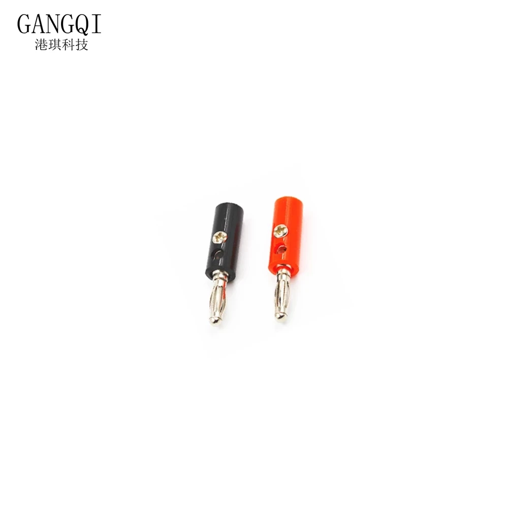 10Pcs Black & Red Wire Audio Speaker Cable Banana Plug Connectors 4mm Adapter